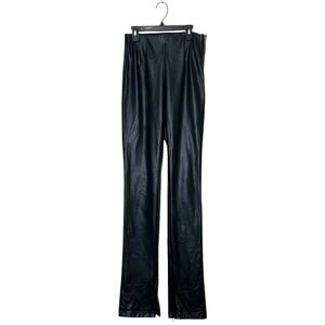 Zara black faux leather straight legs pants size Small